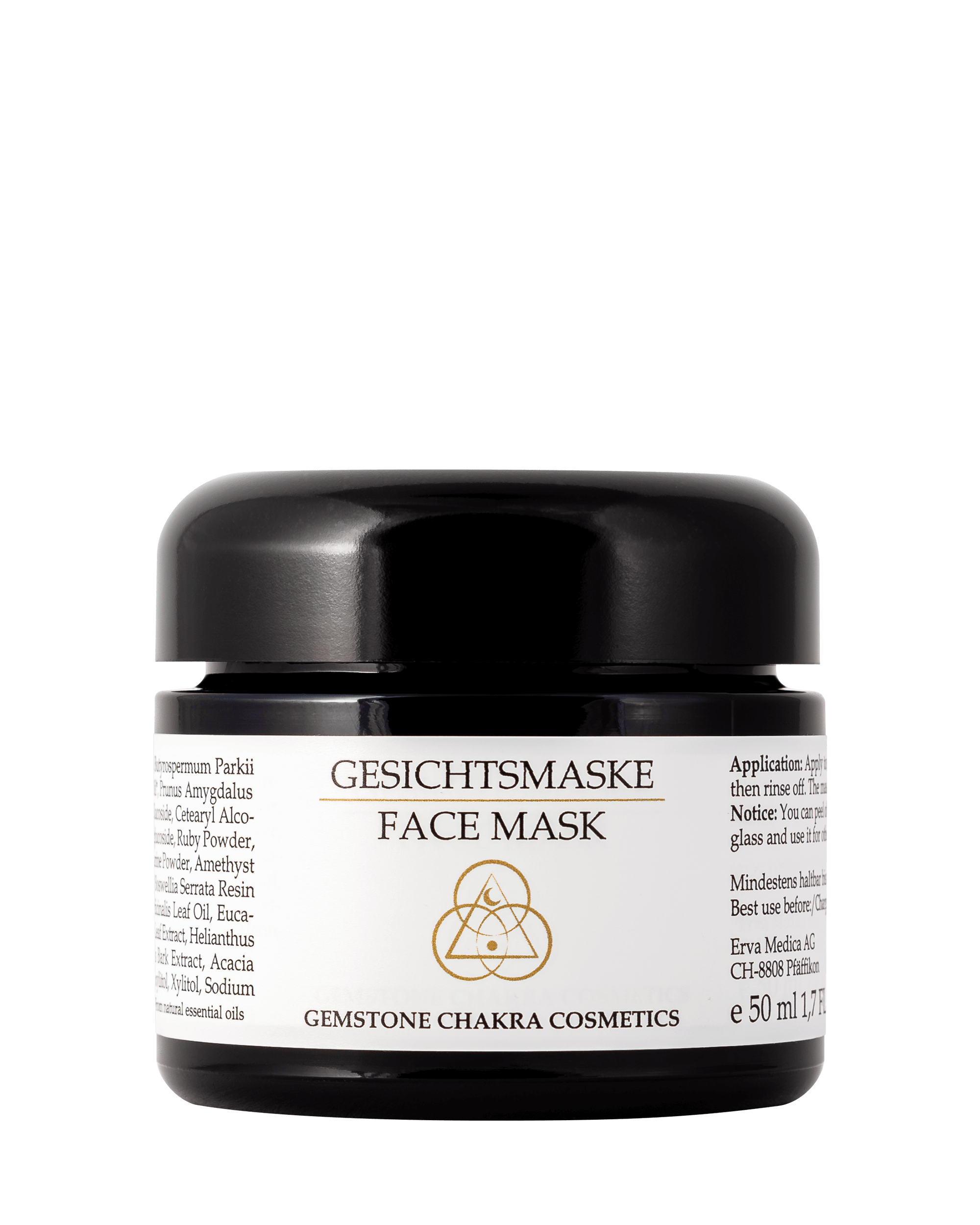 Produktfoto der SeelenLiebe Chakra Kosmetik Gesichtsmaske von vorne.