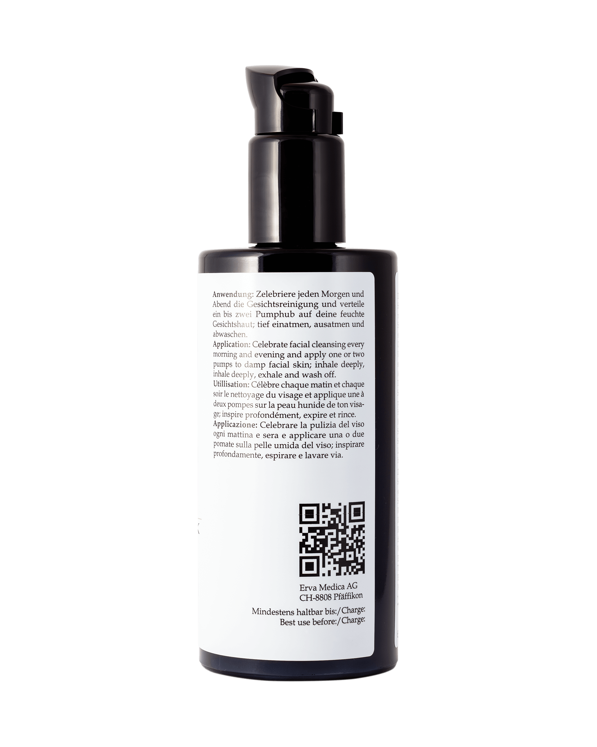 Produktfoto der SeelenLiebe Chakra Kosmetik Gesichts-Reinigungsmilch von rechts.