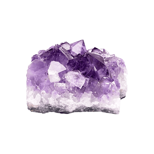 Isoliertes Bild von einem Amethyst Kristall.