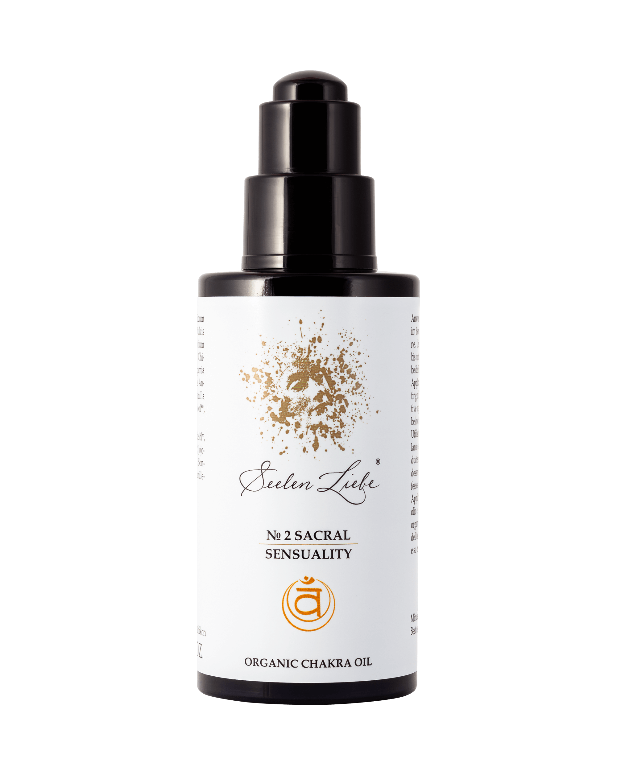 Produktfoto des SeelenLiebe Chakra Kosmetik Öls № 2 Sacral Sensuality von vorne.